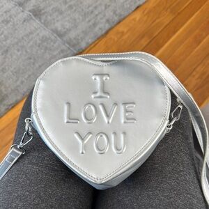 Silver Heart-Shaped Bag